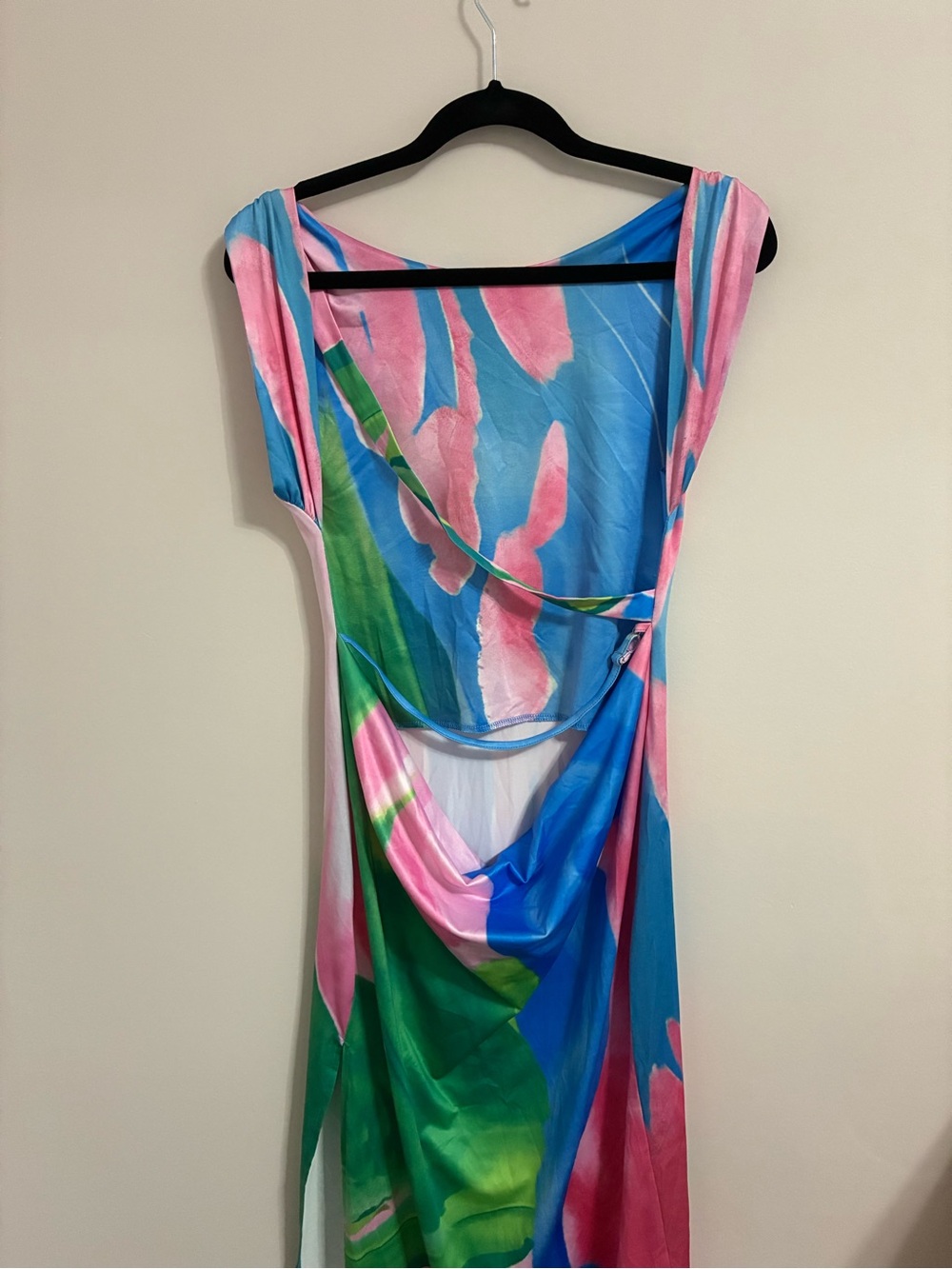 Commense Pink & Green Abstract Garden Print Sleeveless Maxi Dress - Picture 7 of 12